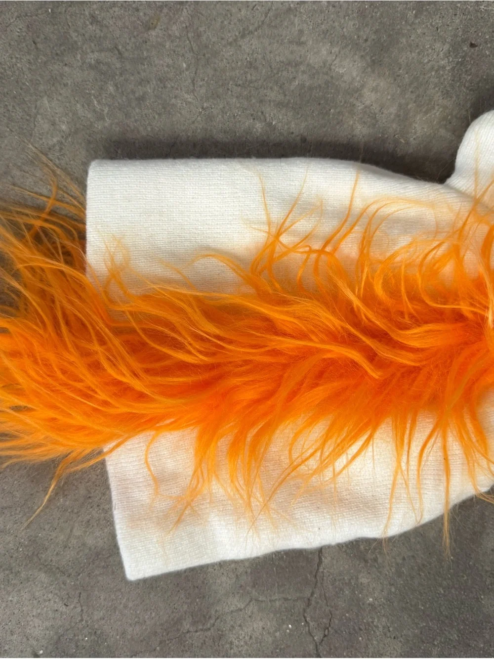 Broncos Kids White Beanie with Orange Pom-Pom
